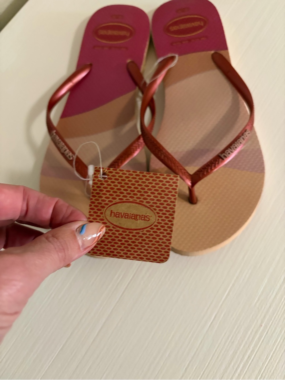 ☀️☀️Havaianas Women’s Gradient ombré Pink Flip Flop Sandals☀️☀️ - Picture 10 of 10